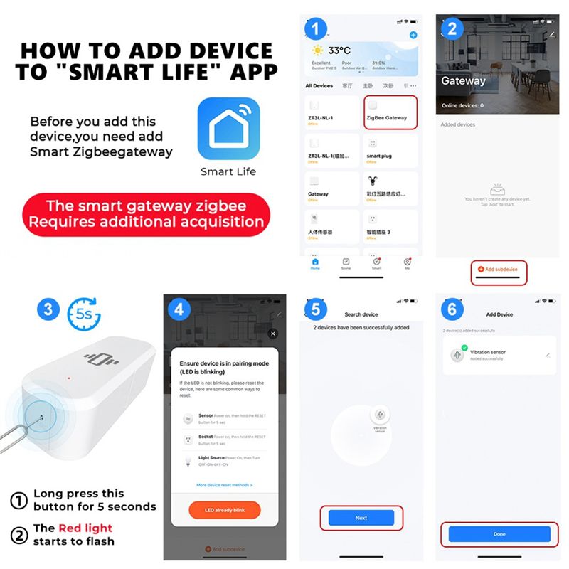 مستشعر اهتزاز ذكي AA87 بتقنية  - مراجعة Smart Home Notifications وسعره