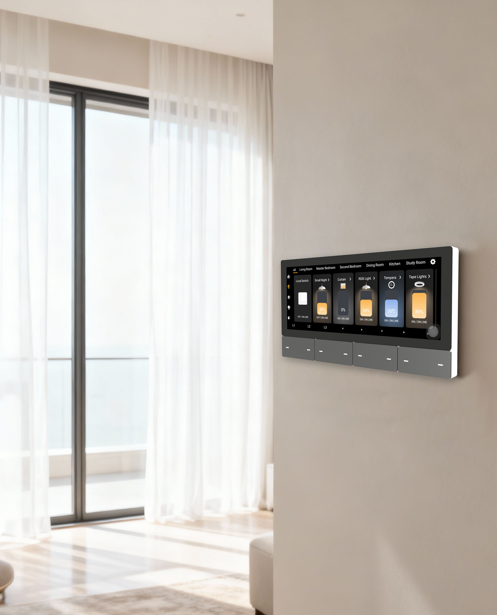 مشغل موسيقى ذكي F5 Tuya UK بشا - مراجعة Smart Home Panel وسعره