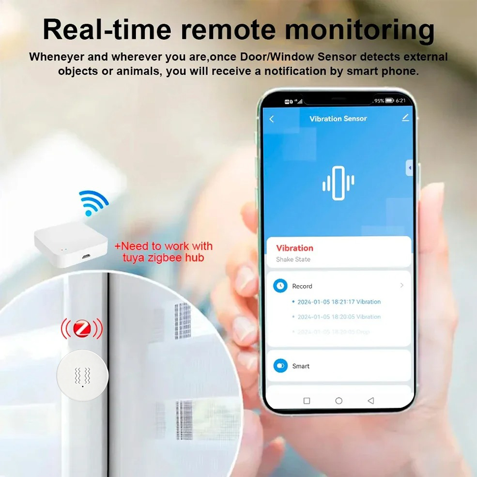 مستشعر اهتزاز ذكي من تويا زيجب - مراجعة Smart Home Notifications وسعره