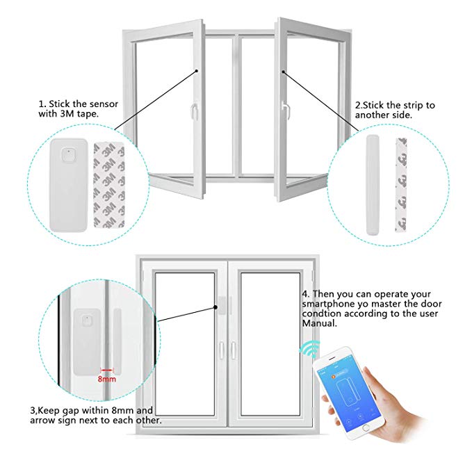 Tuya Smart WiFi Door Sensor Wi - مراجعة Smart Home Notifications وسعره